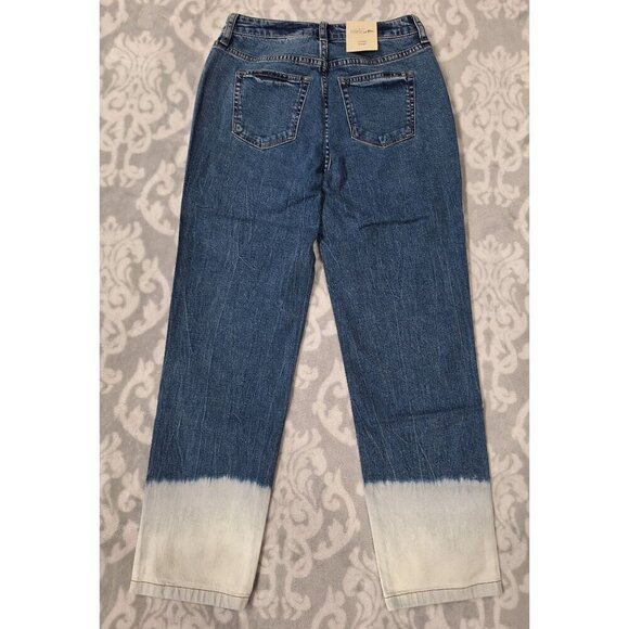 NWT Hint of Blu Clever Straight Dipped Dark Blue Denim Jeans/Size 25 - Picture 2 of 7